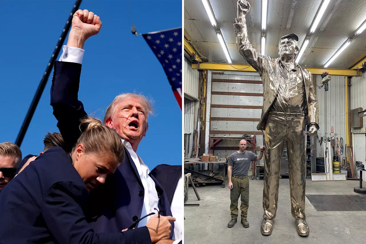 Larger-than-life bronze Trump statue unveiled ahead of inauguration