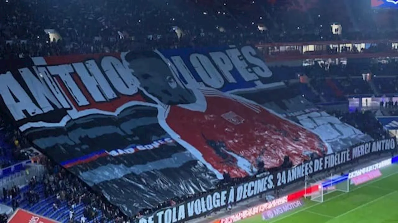 OL: le tifo des Bad Gones en hommage à Anthony Lopes après son départ