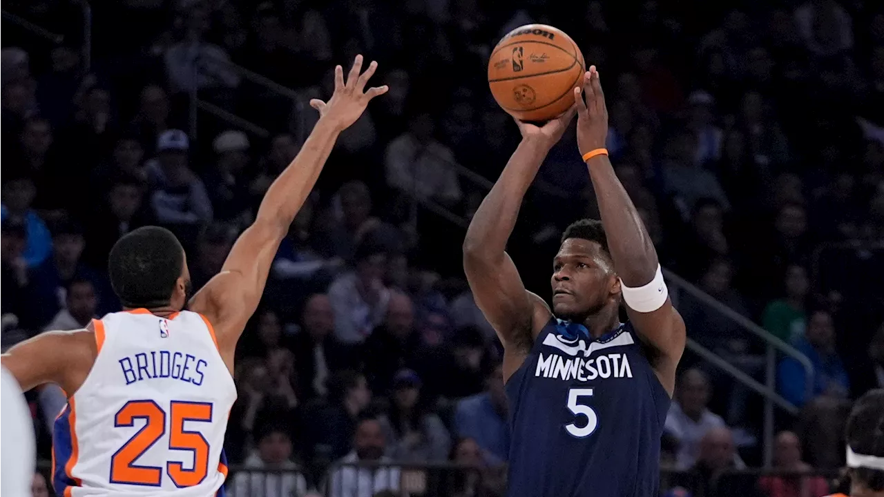 Edwards has 36 points and 13 rebounds to lead Timberwolves past Knicks