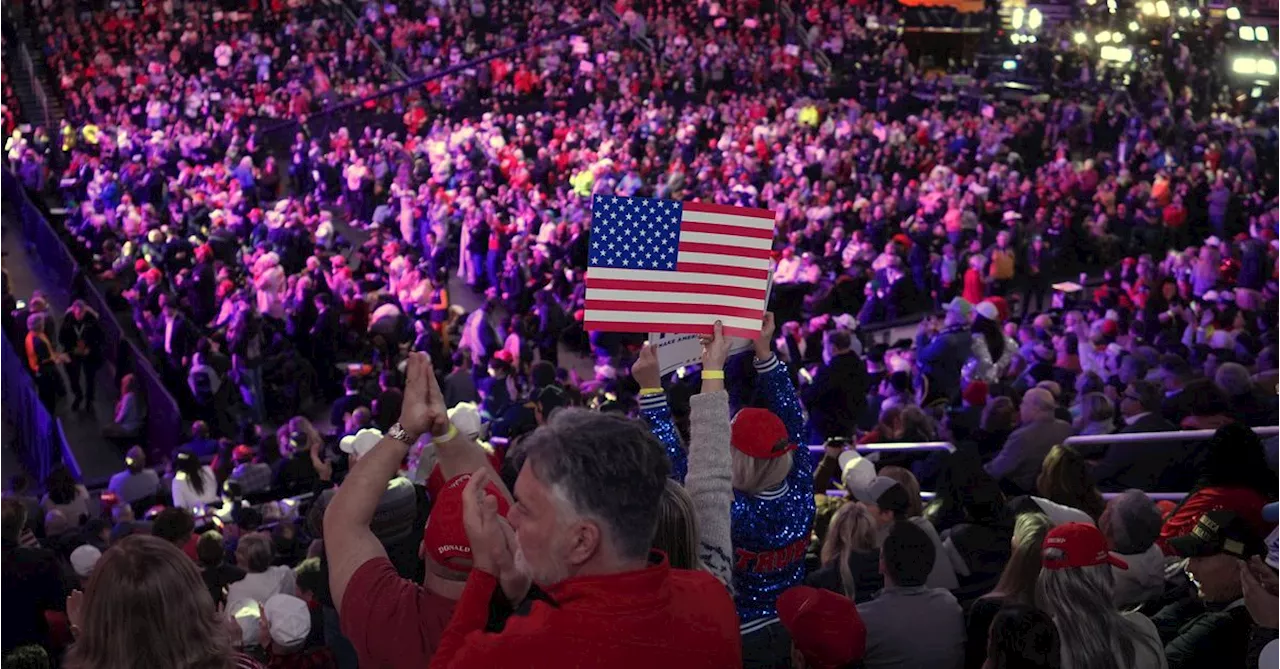 MAGA faithful fill hall for Trump's victory lap