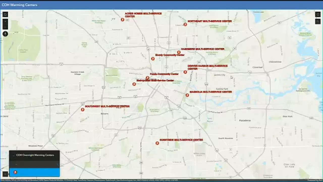 City will open 10 warming centers on Sunday ahead of freezing temperatures, Houston mayor announces