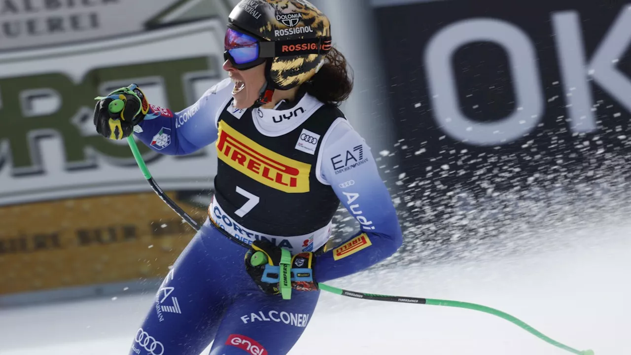 Brignone wins super-G after Goggia takes downhill as Italy goes 2-for-2 on Olympic course in Cortina