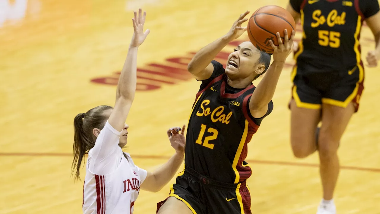 JuJu Watkins delivers late to propel No. 4 USC past Indiana 73-66 for 13th straight win