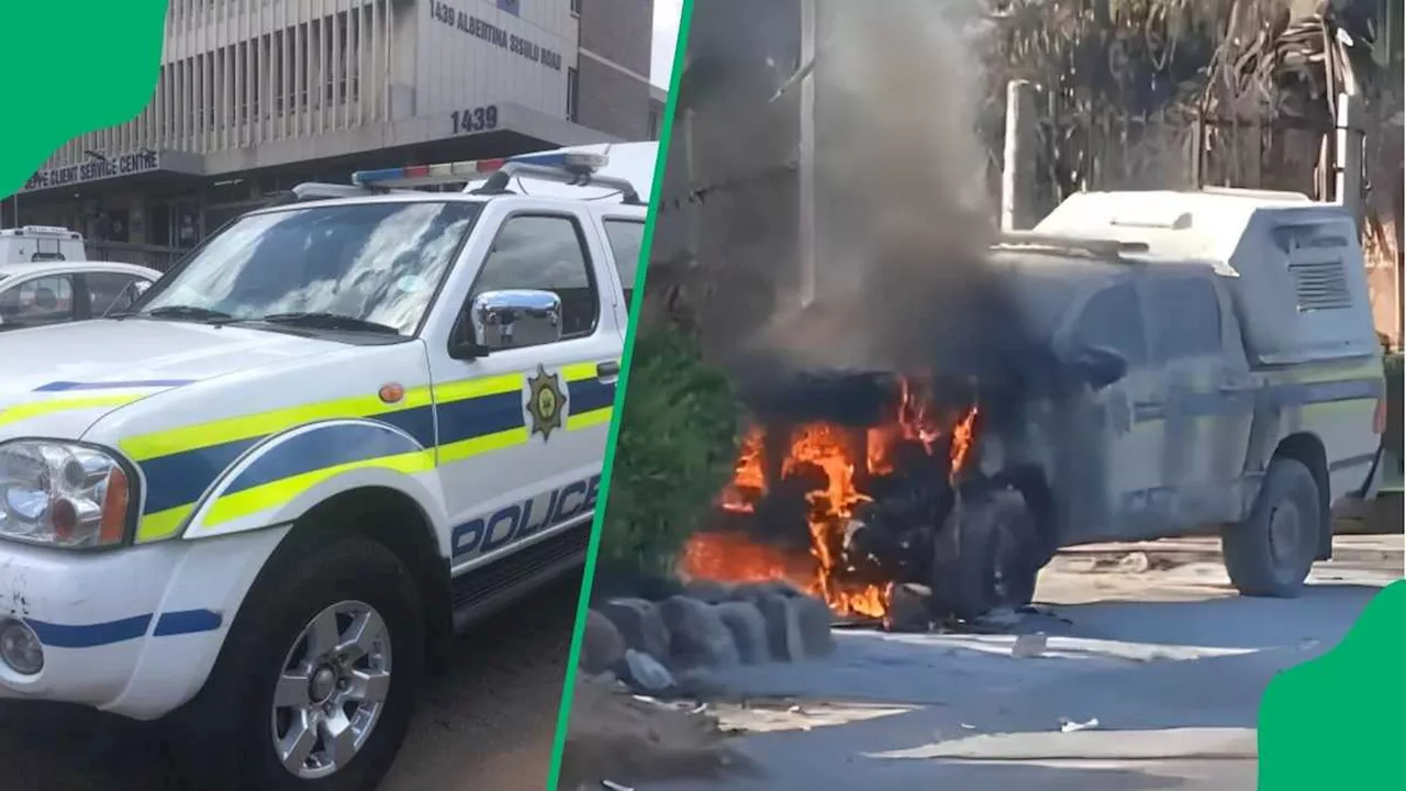 Mpumalanga Arson Suspect Nabbed As Video Depicts State Vehicle on Fire Outside Mhala Police Station