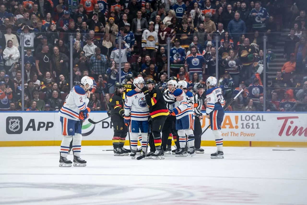 Oilers captain Connor McDavid gets match penalty for late-game skirmish