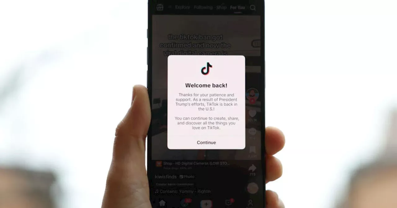 TikTok starts restoring service in the U.S. after shutting down over divest-or-ban law