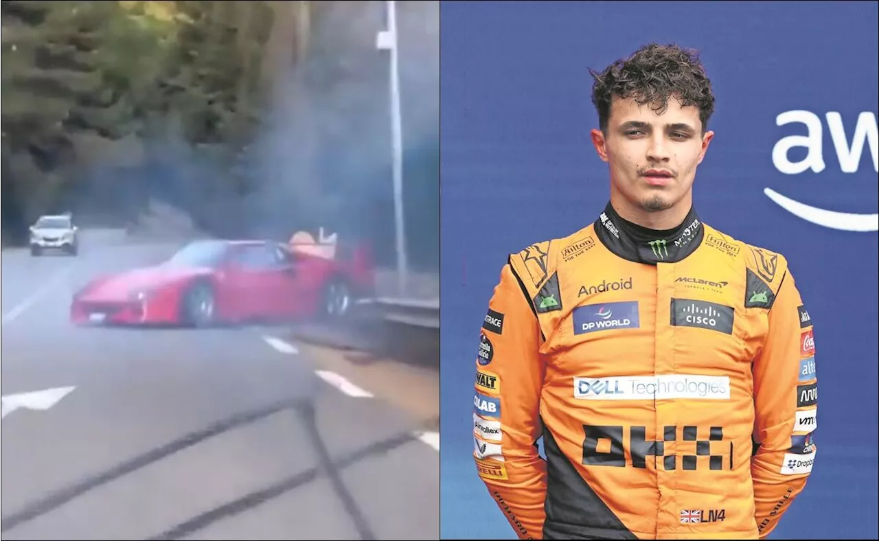 Un Ferrari F40 protagonizó brutal accidente cerca de Mónaco; el auto es propiedad de Lando Norris