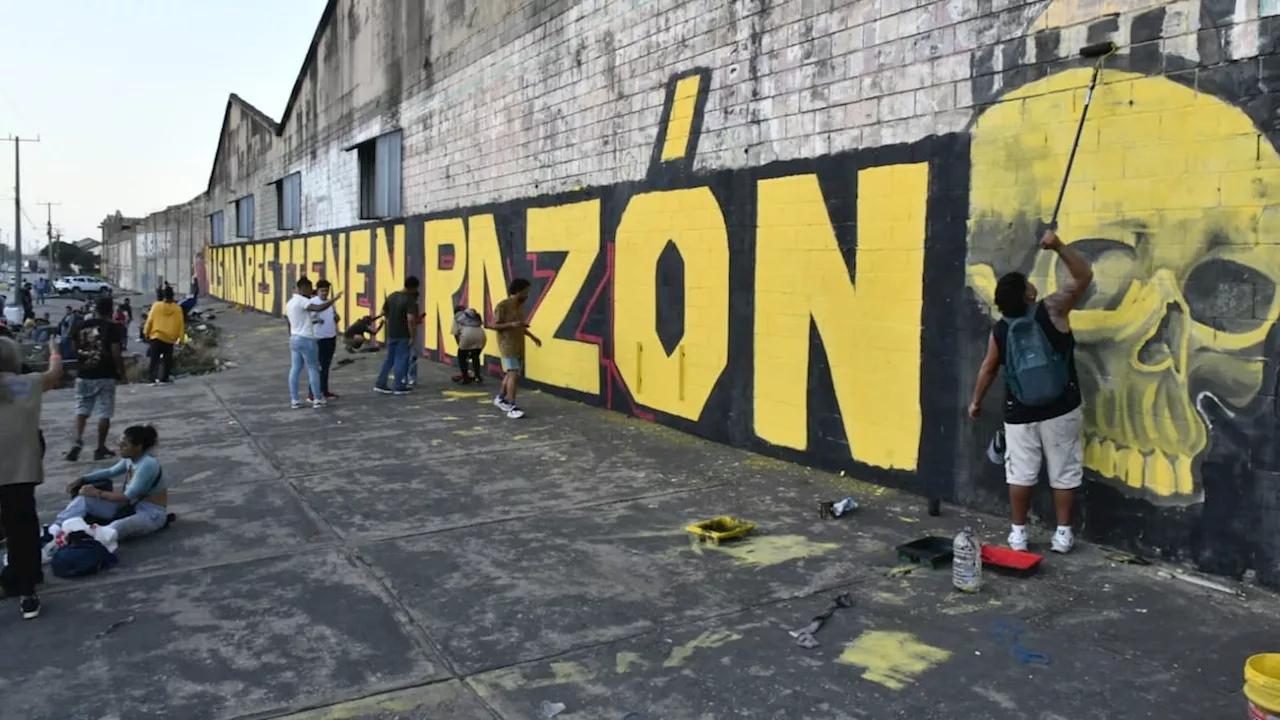 En Barranquilla también pintaron mural por las víctimas de la Comuna 13 de Medellín