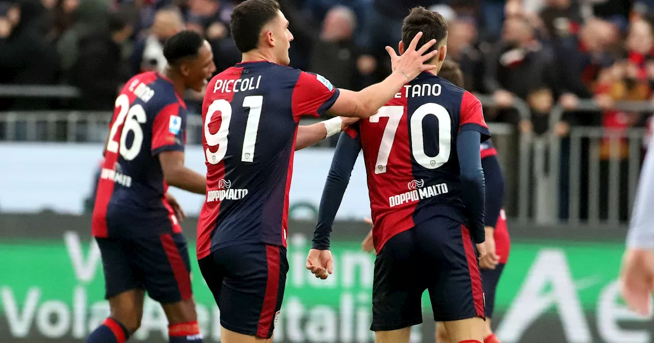 Cagliari, goleada in rimonta: 4-1 al Lecce con Gaetano, Luperto, Zortea e Obert