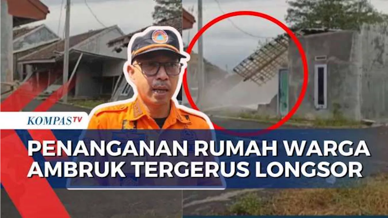 4 Rumah Ambruk Tergerus Longsor, BPBD Kuningan Evakuasi Warga Hingga Bangun Tenda dan Dapur Umum