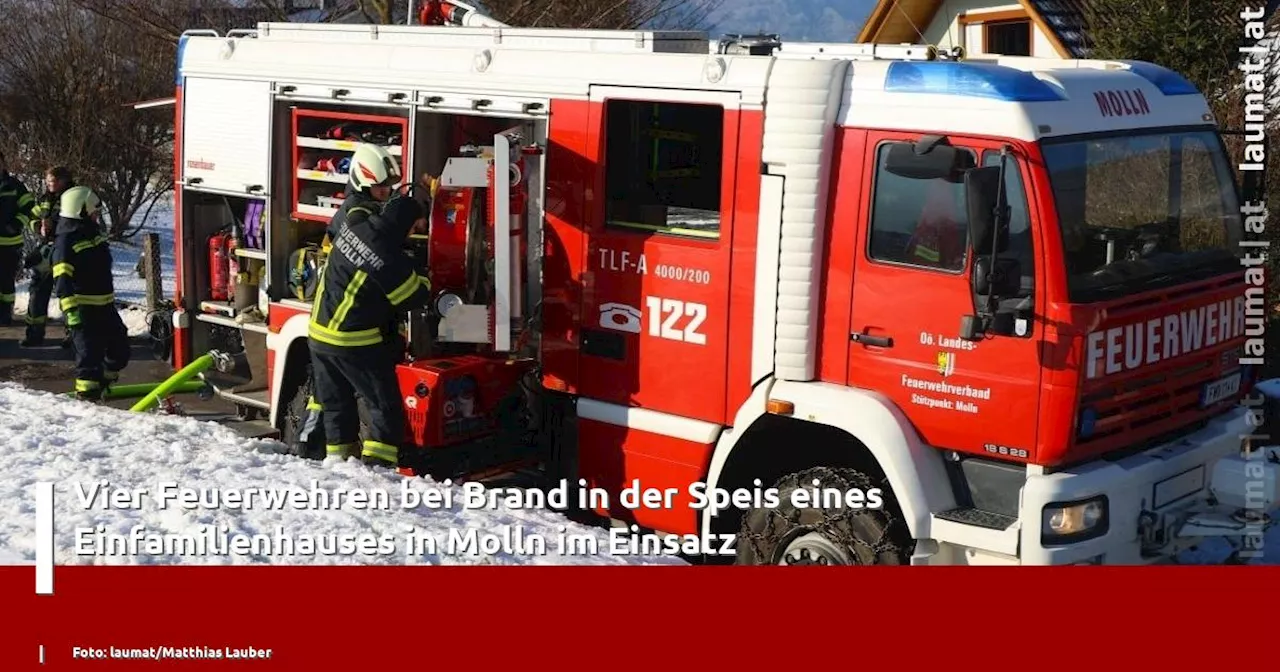 Vier Feuerwehren bei Brand in der Speis eines Einfamilienhauses in Molln im Einsatz