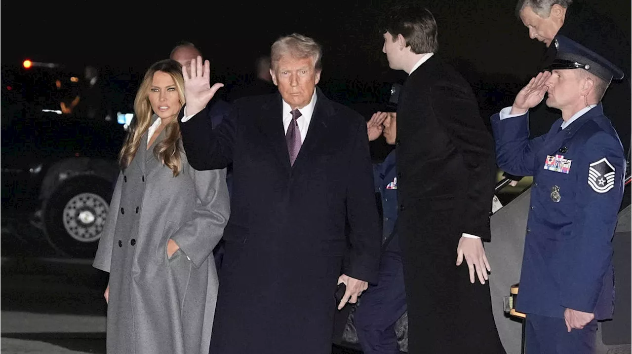 Donald Trump arrives in Washington to start inauguration celebrations