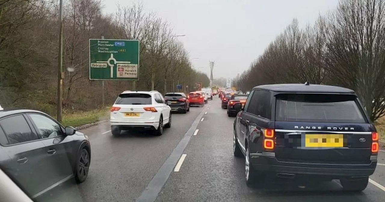 Traffic chaos near retail park as police close road