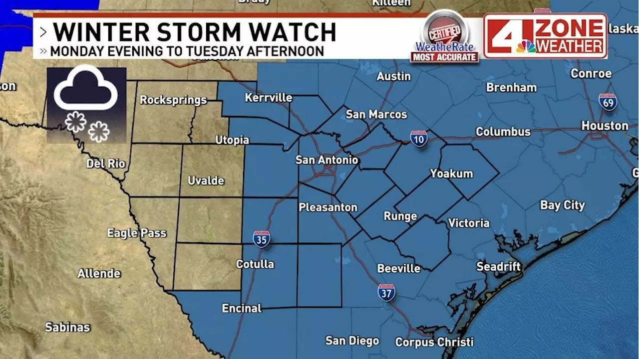 Winter storm watch issued for San Antonio; icy roads and snow expected Monday night