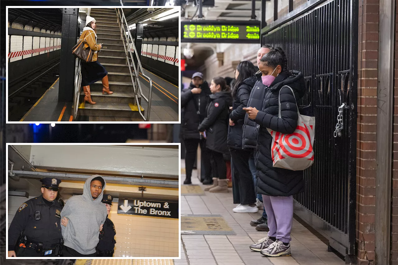  Hundreds of NYC straphangers hug the walls inside subway stations in wake of spiraling transit crime