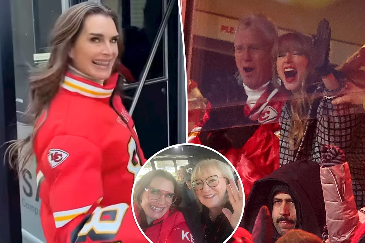 Brooke Shields joined Donna Kelce -- and became part of Taylor Swift's entourage -- at Kansas City Chiefs' playoff game