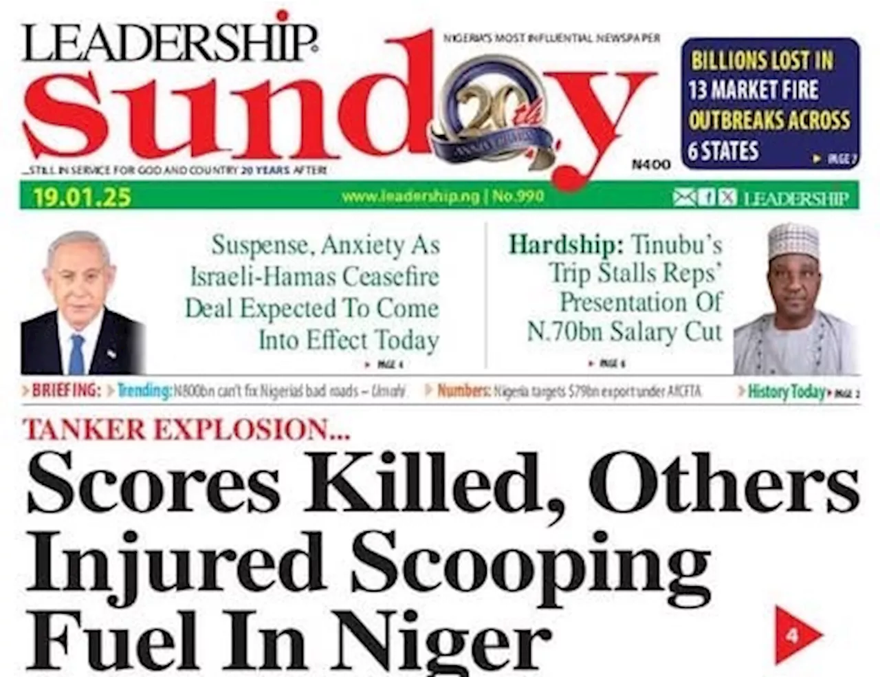 Inside Nigerian newspaper headlines today – Sunday, 19 January, 2025