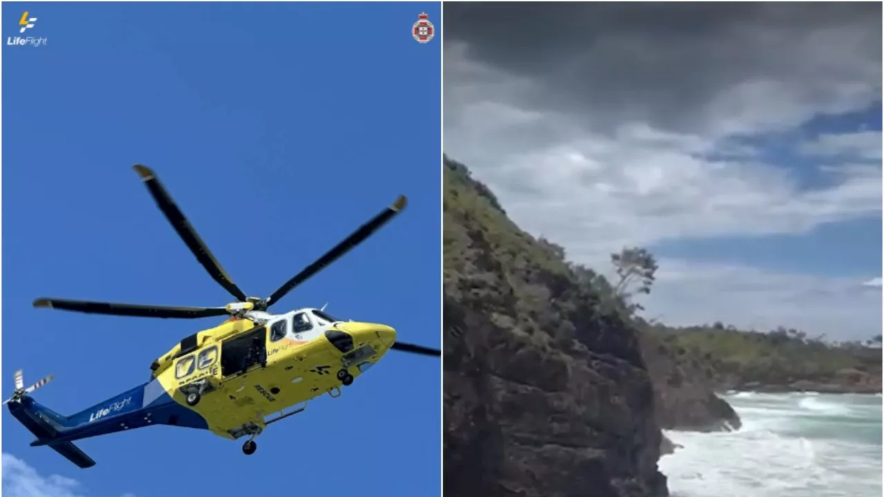 Miraculous rescue after man plunges 20m down cliff