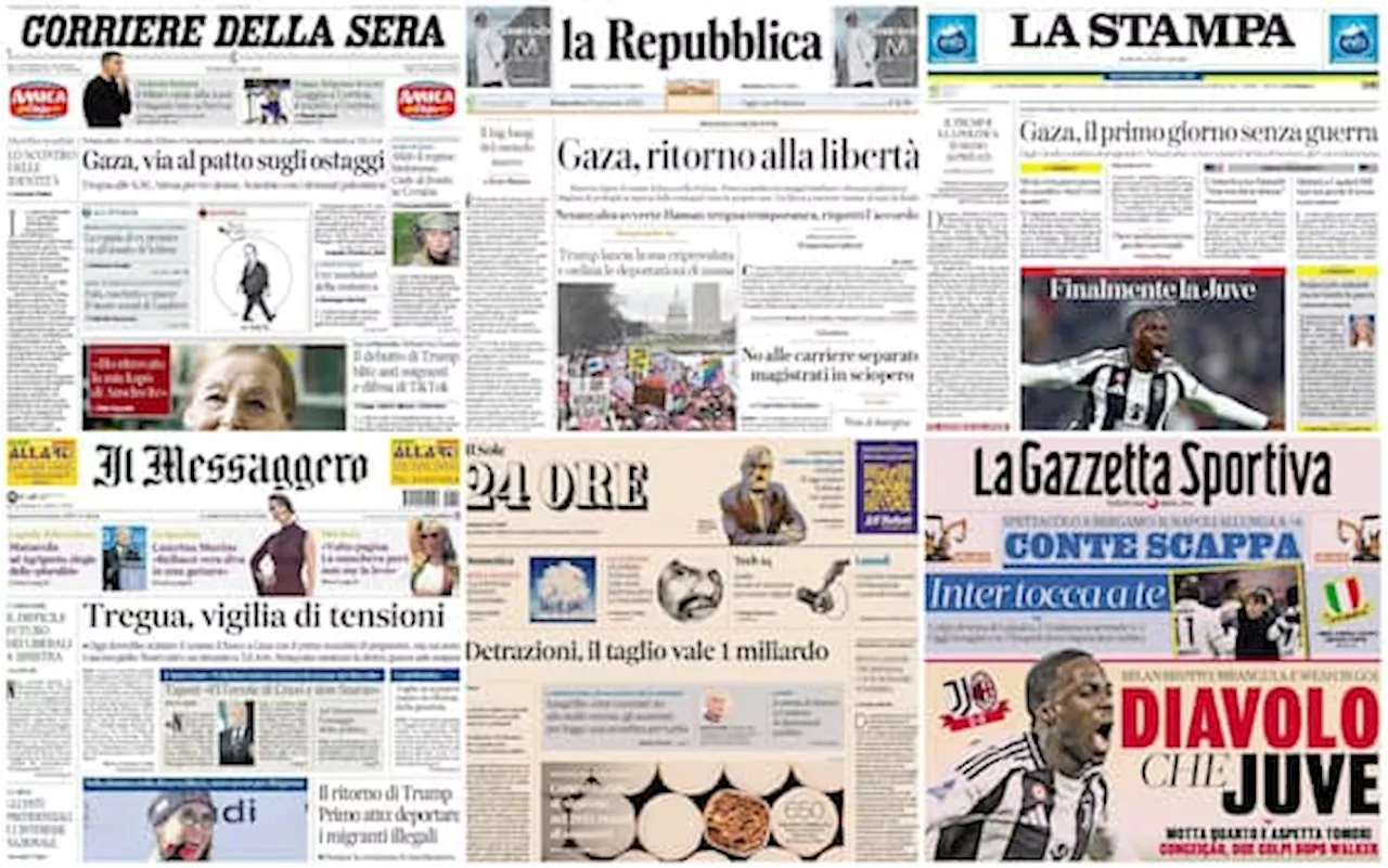 Le prime pagine dei quotidiani di oggi 19 gennaio: la rassegna stampa di Sky TG24