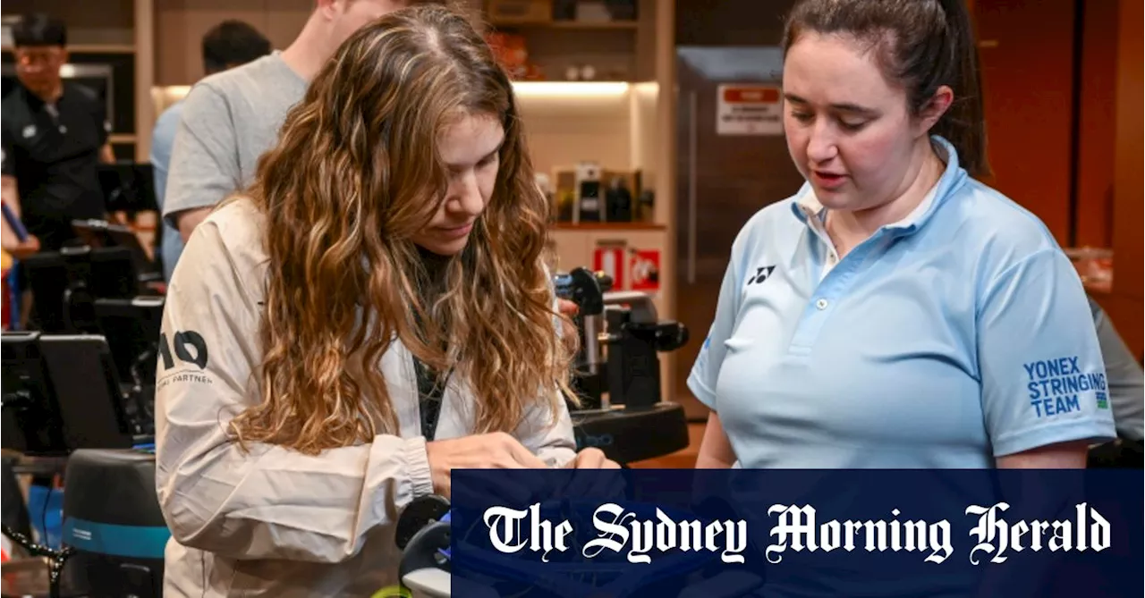 Sarah and Priscilla string 700 racquets a day. Watching their work undone in player meltdowns is part of the job