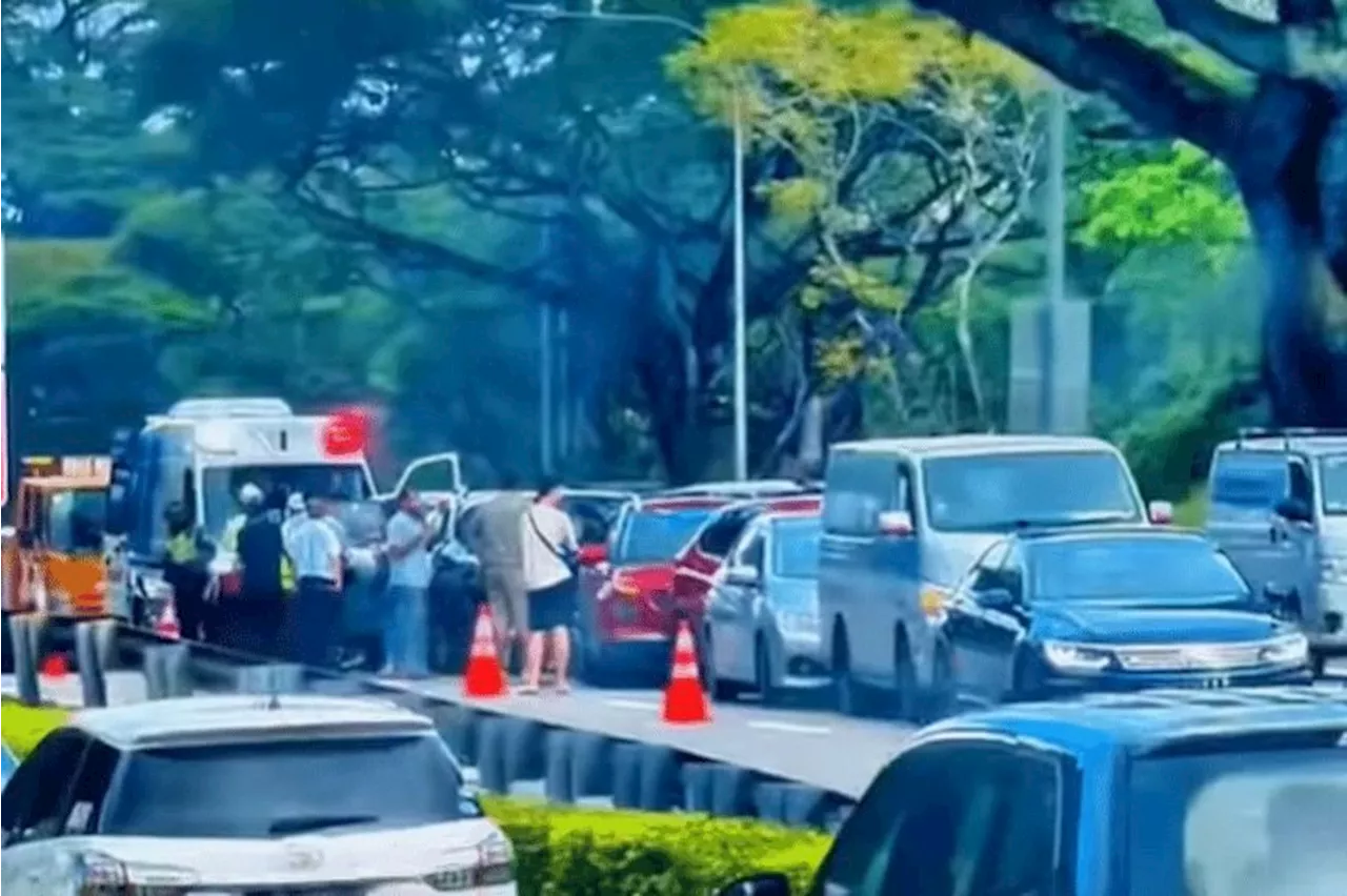 Four taken to hospital after nine-vehicle collision on Singapore's Pan-Island Expressway