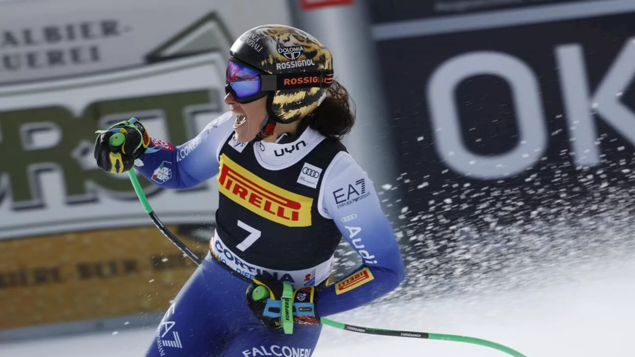 Trionfo Brignone nel SuperG a Cortina: la campionessa valdostana sempre più leader della classifica generale