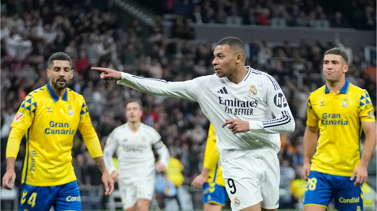 Mbappé scores twice as Madrid beats Las Palmas