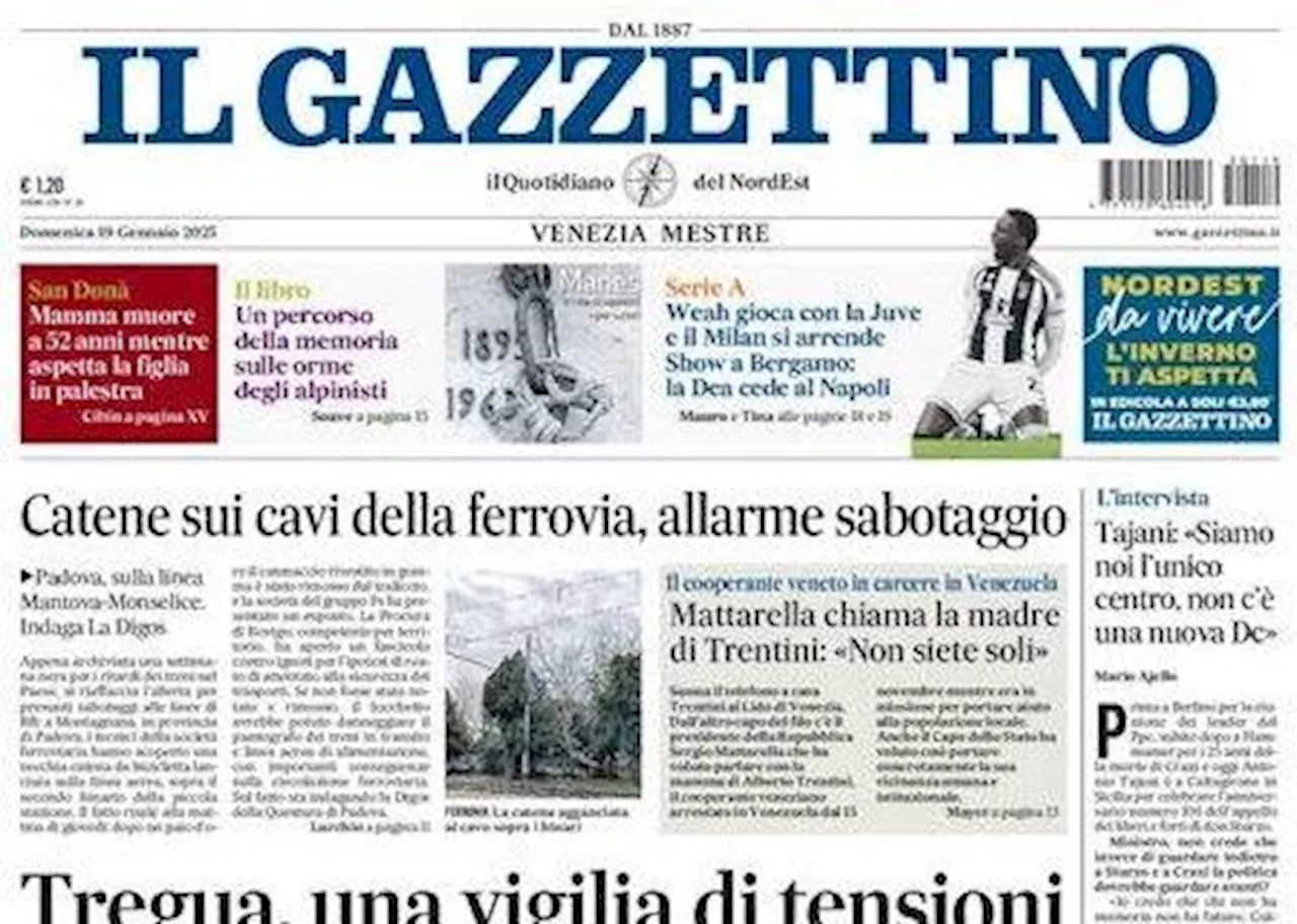 Il Gazzettino così stamattina: 'Weah gioca con la Juve e il Milan si arrende'