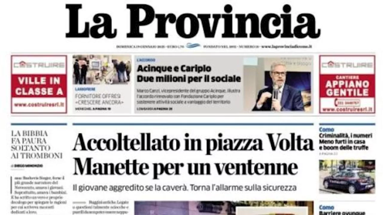 La Provincia di Como: 'La promessa di Fabregas: Paz sarà il nostro futuro'