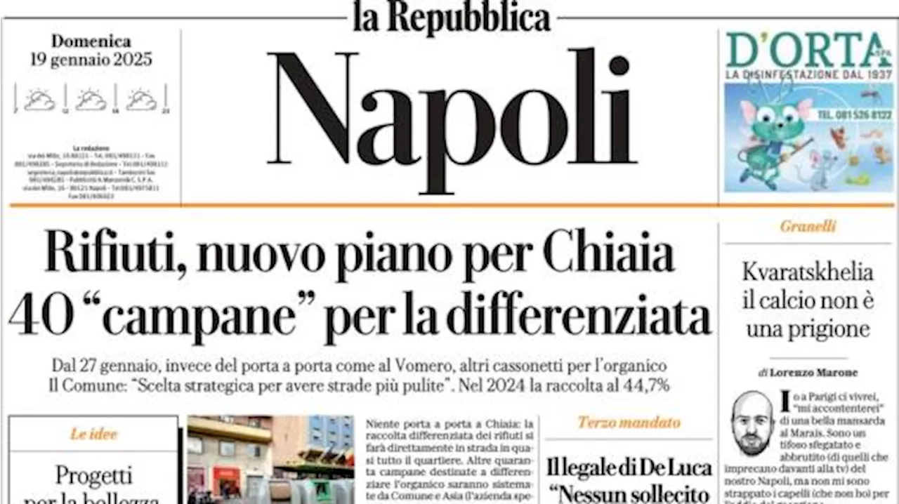 Repubblica (ed. Napoli) apre: 'Napoli inarrestabile: passa anche a Bergamo'