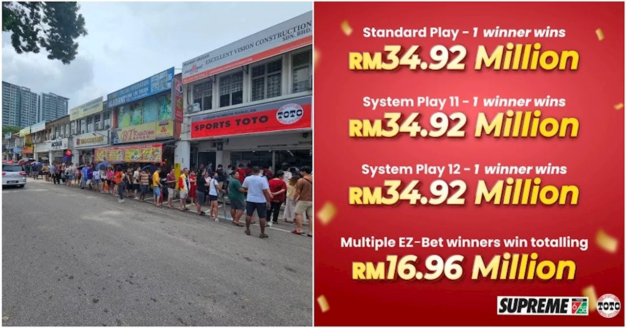 4 Lucky M'sians Become Overnight Millionaires After Winning RM121 Million Jackpot from Sports Toto