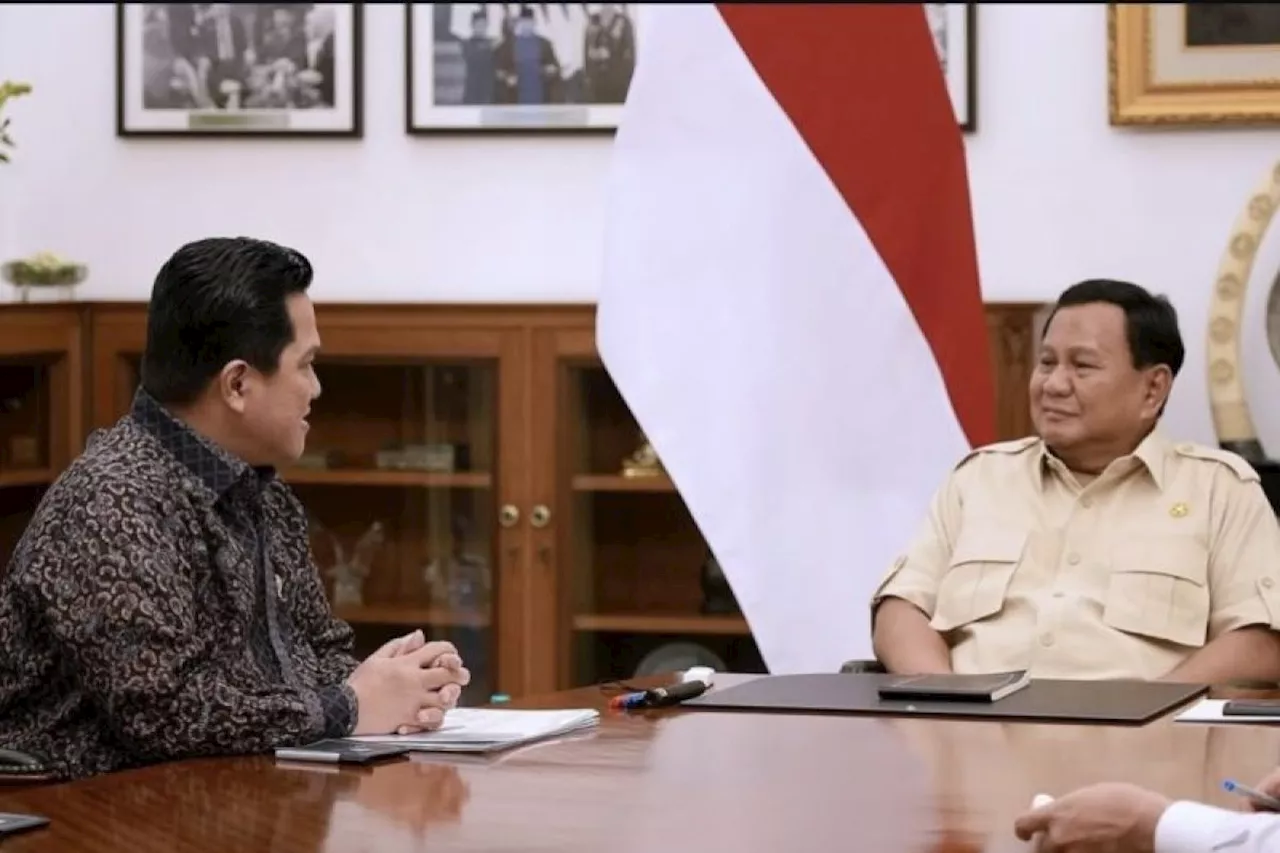 Temui Prabowo, Erick Thohir laporkan transformasi Bandara Soetta