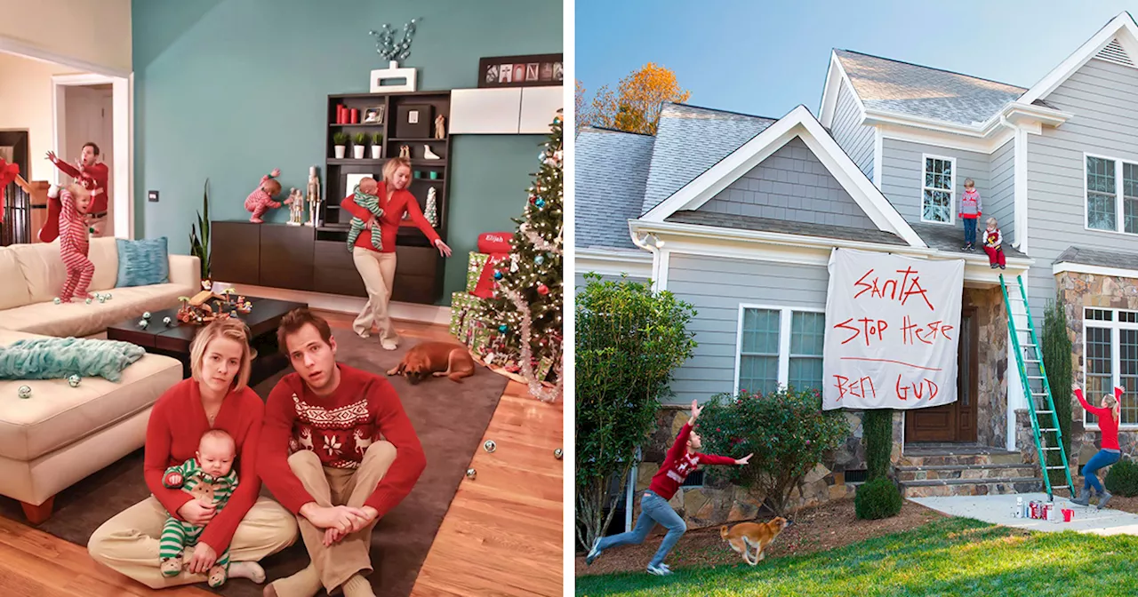 Family's Hilarious Christmas Cards Capture the Chaos of Parenting