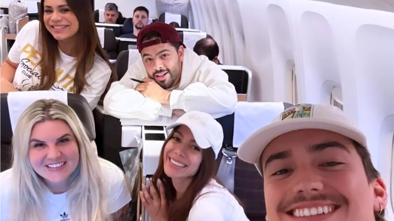 Anitta, Lexa e Pedro Sampaio viajam de férias para esquiar; veja fotos