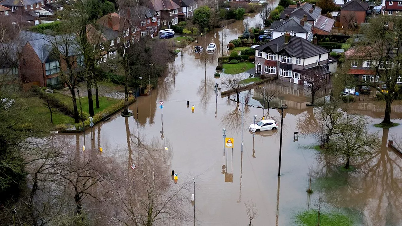 Britain hit by New Year flood chaos: 'Major incident' is declared in Manchester with people trapped...