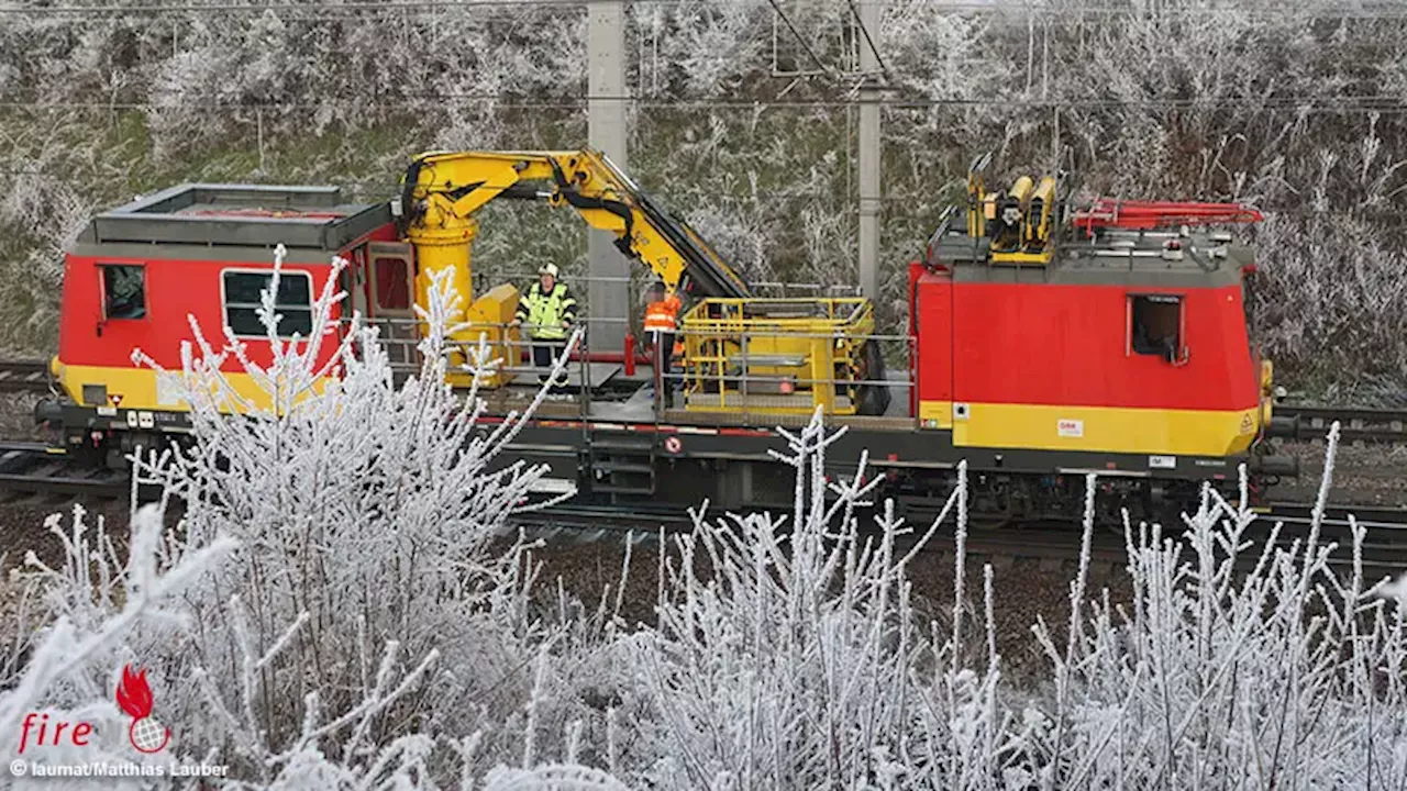 Brand an Arbeitszug in Enns