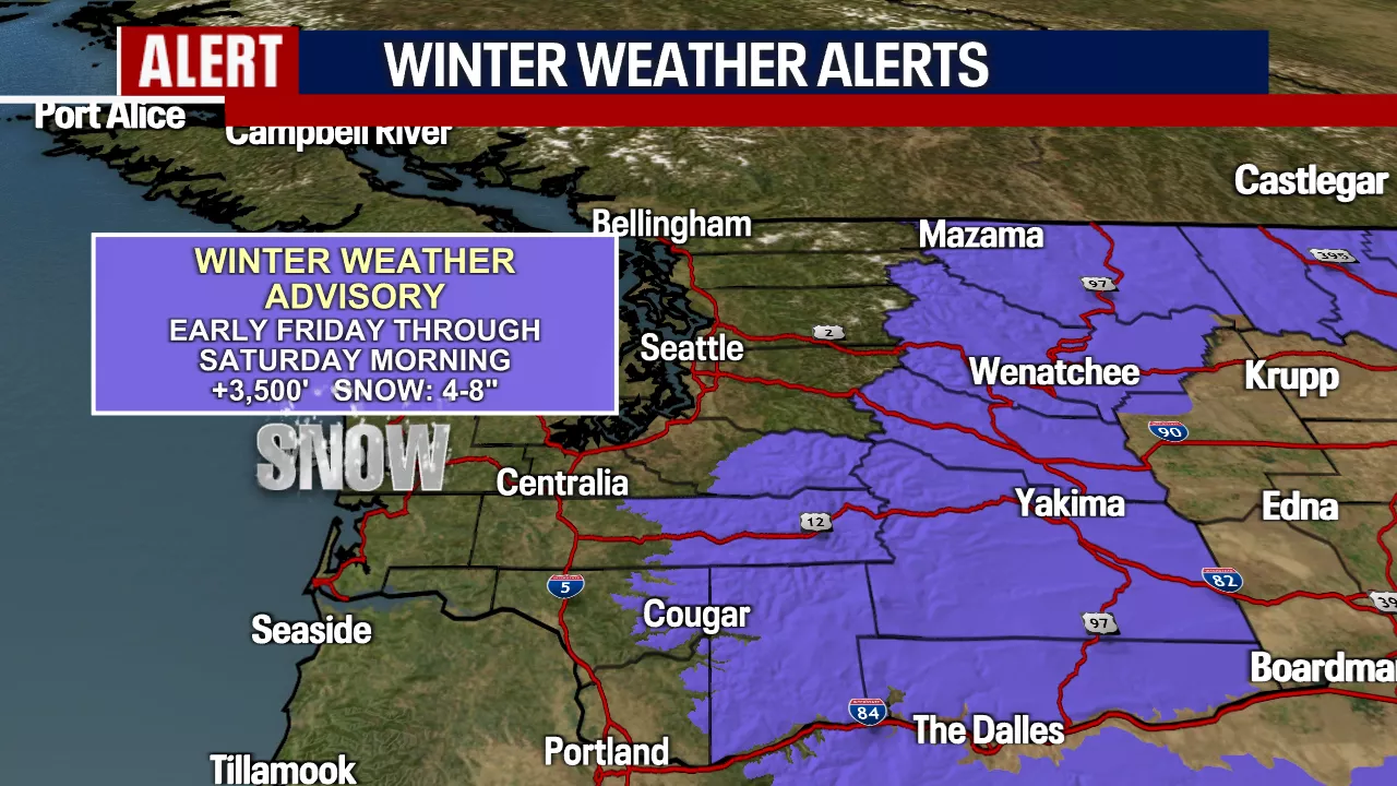 Rain, Wind and Possible Freezing Rain Expected in Western Washington