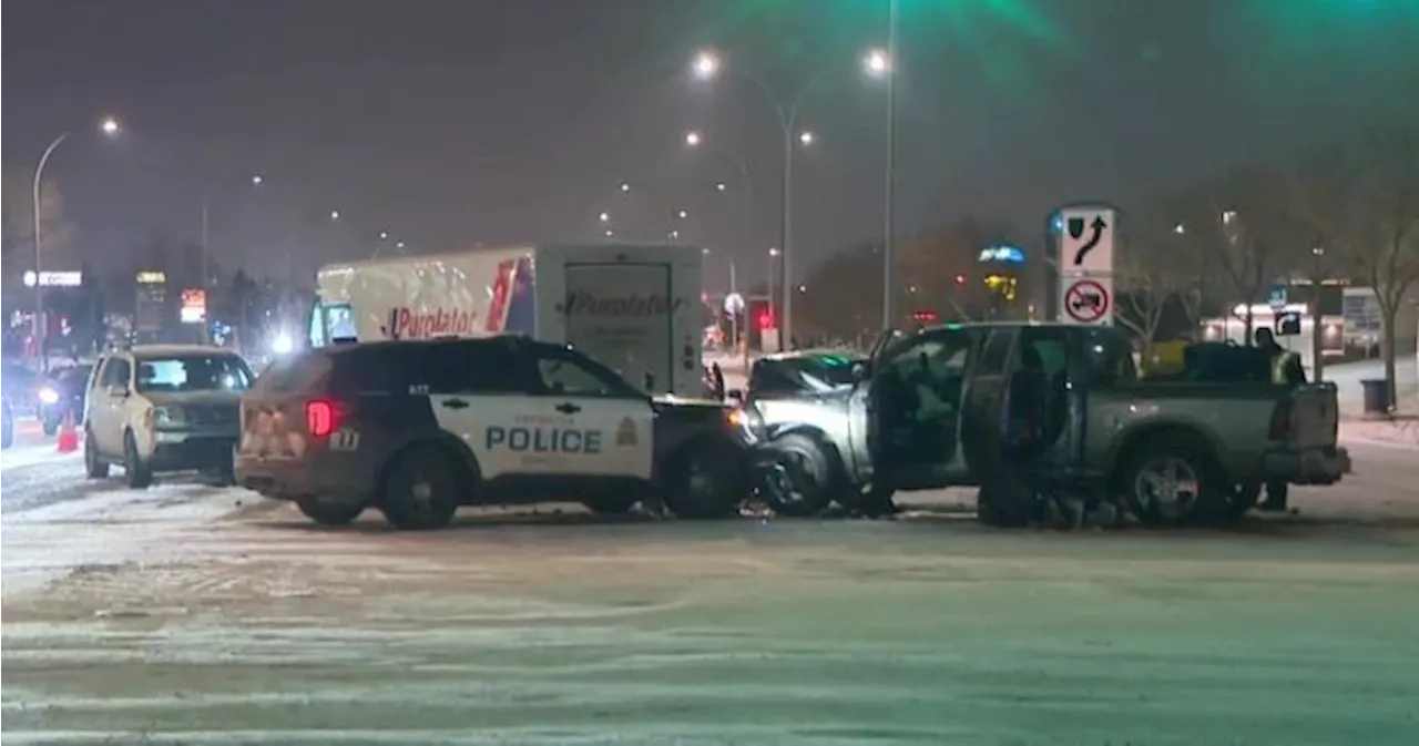 Stolen Truck Leads Police on Chase, Causes Multi-Vehicle Collision in Edmonton