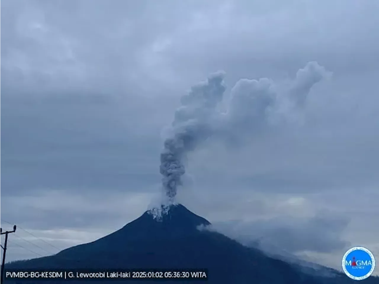 Gunung Lewotobi Laki-laki Siaga Setelah Erupsi