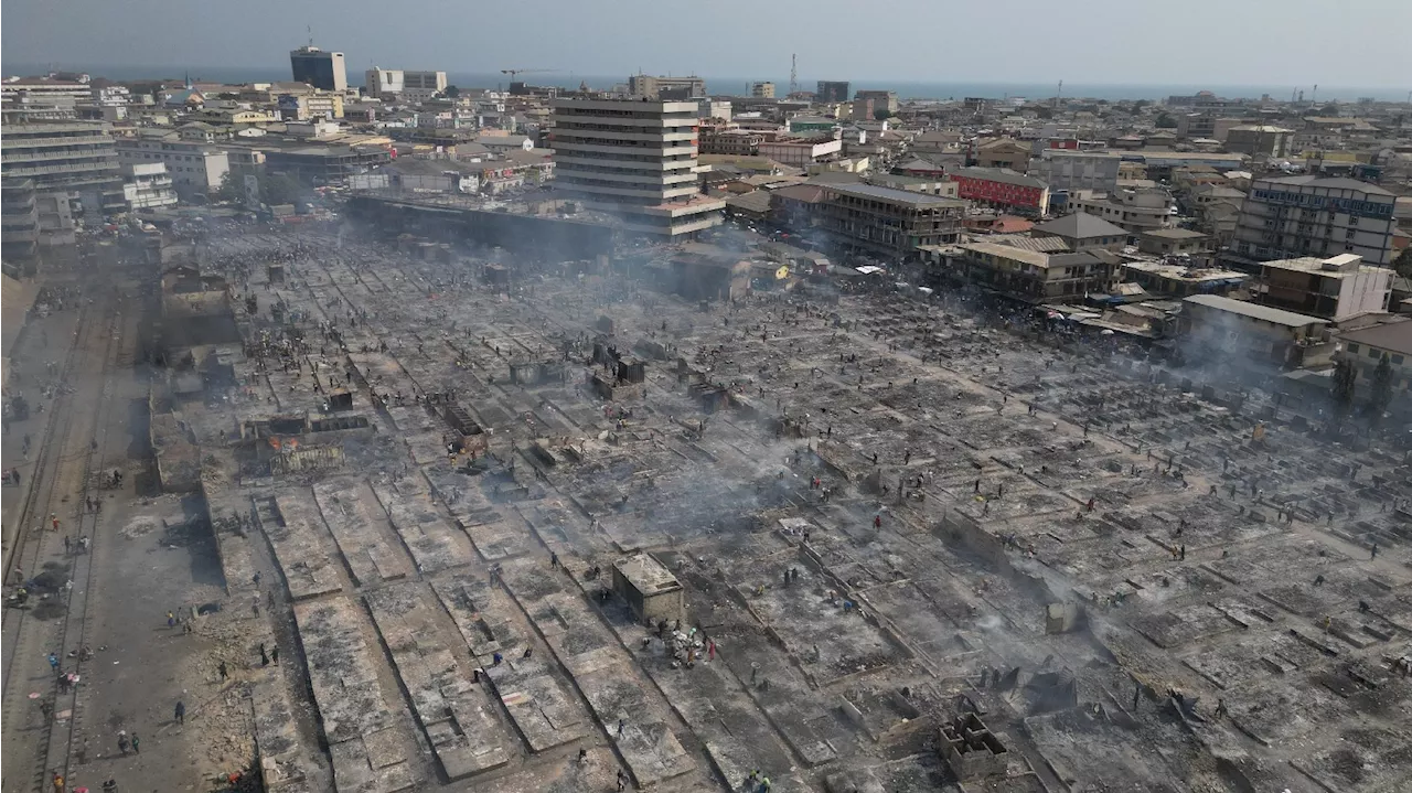 Incendie dévastateur au marché de Kantamanto à Accra