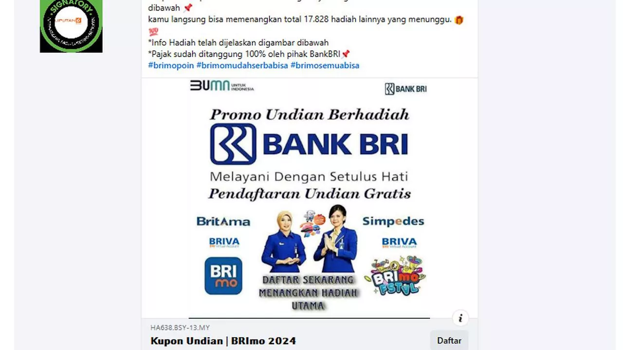 Waspada Penipuan Undian Hadiah BRI