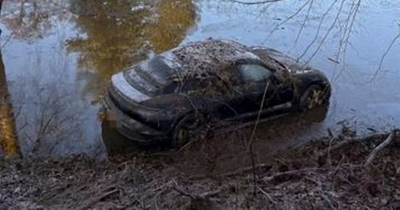 Frozen Porsche Found After Floodwaters Wash Car Onto Golf Course