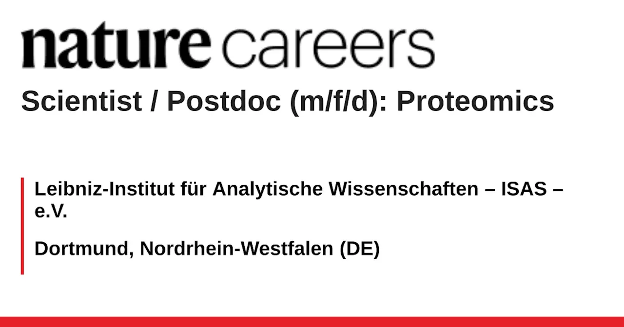 Dortmund, Nordrhein-Westfalen (DE) job with Leibniz-Institut für Analytische Wissenschaften – ISAS