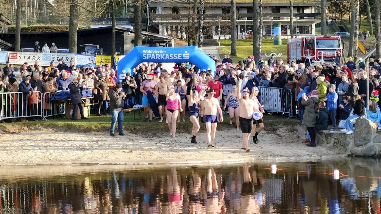 Wasser hatte nur 1 Grad: Über 60 Teilnehmer bei Neujahrsschwimmen