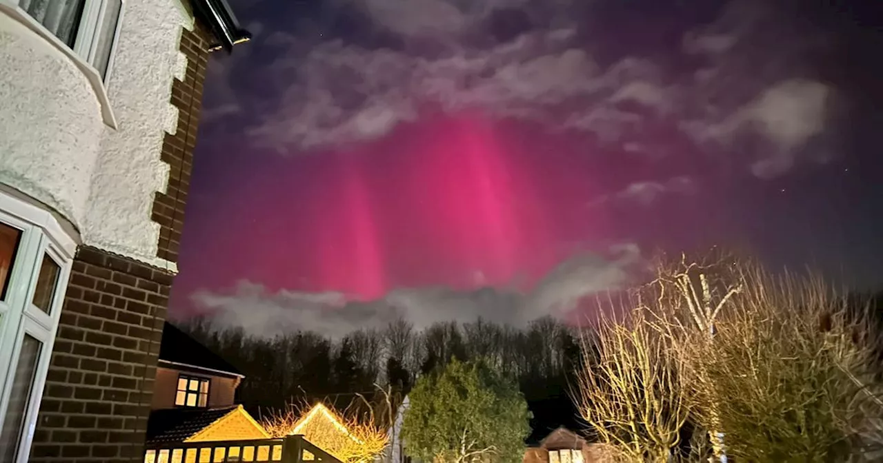 Northern Lights Paint the Sky Pink Across Nottinghamshire