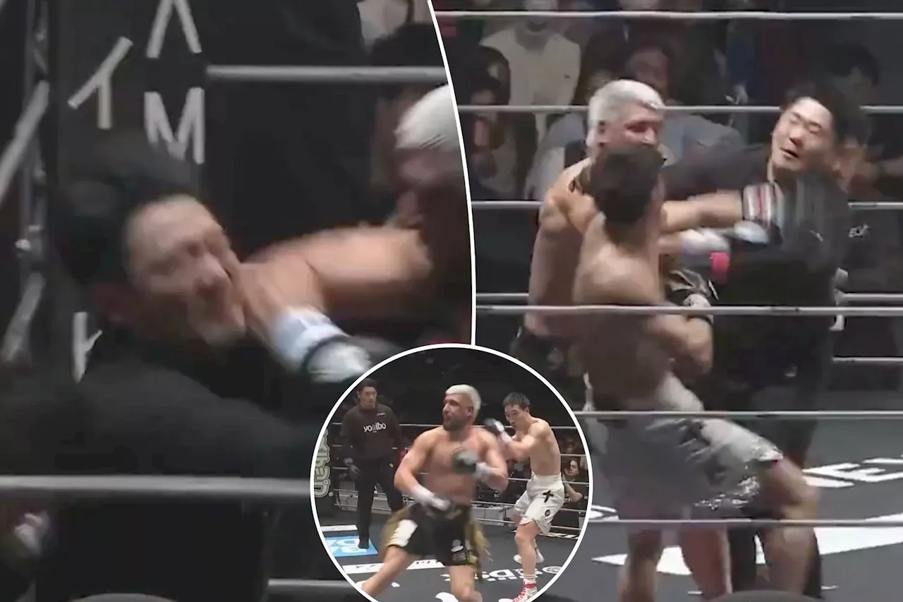 Boxing Referee Takes Multiple Blows After Fighters Break Rules