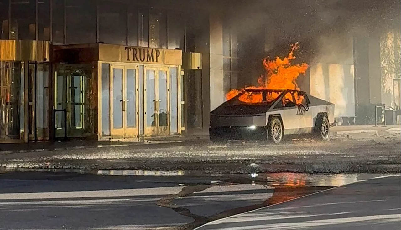 Tesla Cybertruck Explodes Outside Trump Hotel in Las Vegas