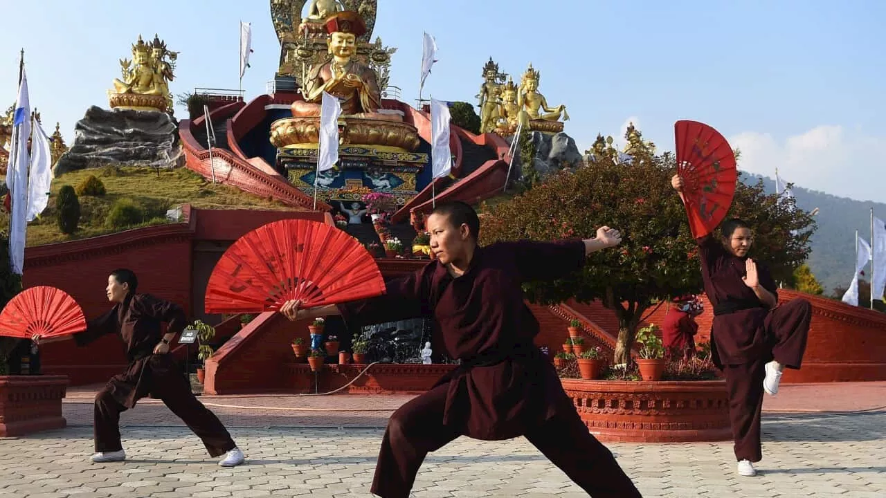 Kung Fu Nuns Celebrate Convent Reopening with Martial Arts Display