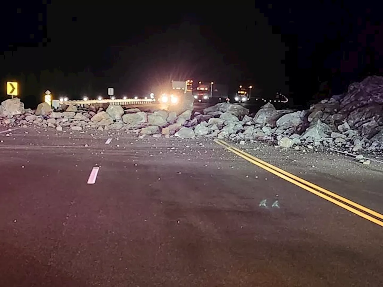 Rock Slide Closes Trans-Canada Highway Near Lake Superior