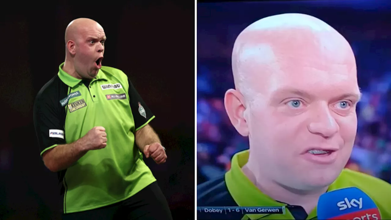 Van Gerwen Apologizes During Post-Match Interview After Darting Dominance